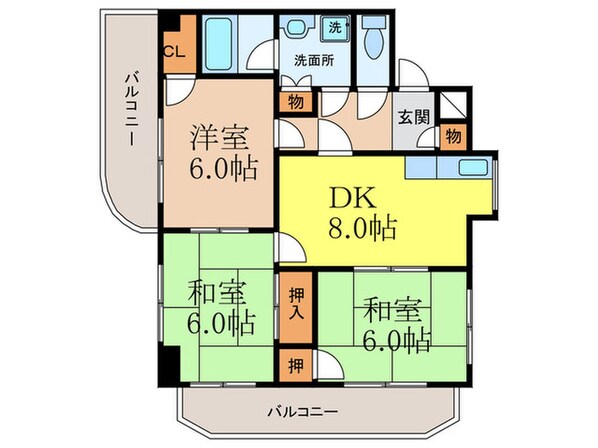 若園ハイツの物件間取画像